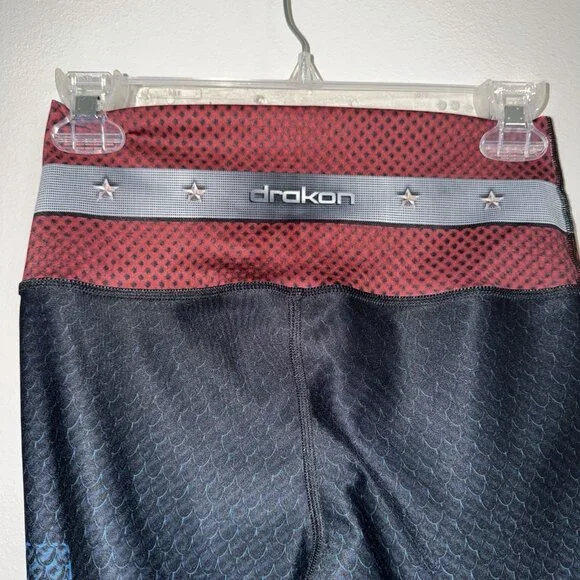 Drakon Captain America Leggings Workout Compression Womens One Size Thick Marvel - Picture 7 of 11